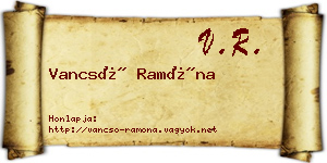 Vancsó Ramóna névjegykártya